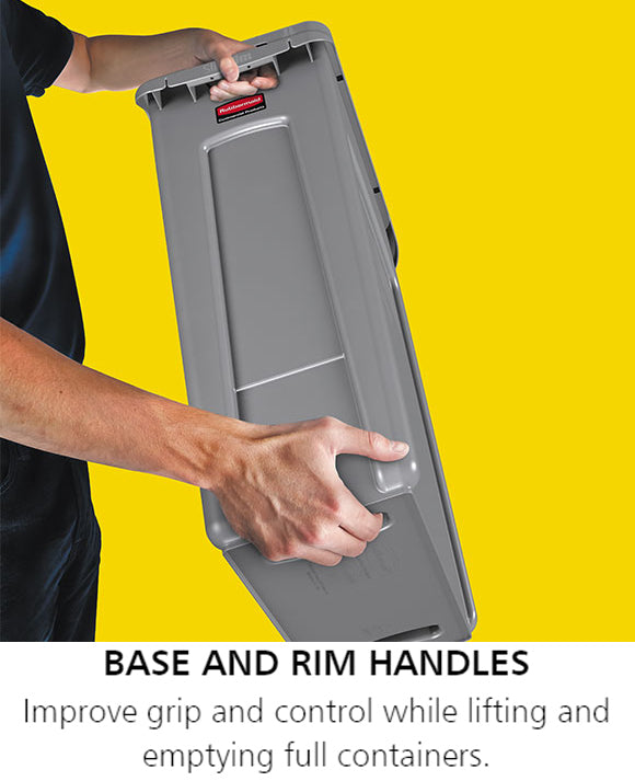 Rubbermaid FG354060BEIG Vented Slim Jim Rectangular Waste Container / Trash Can 23 Gal. - Beige