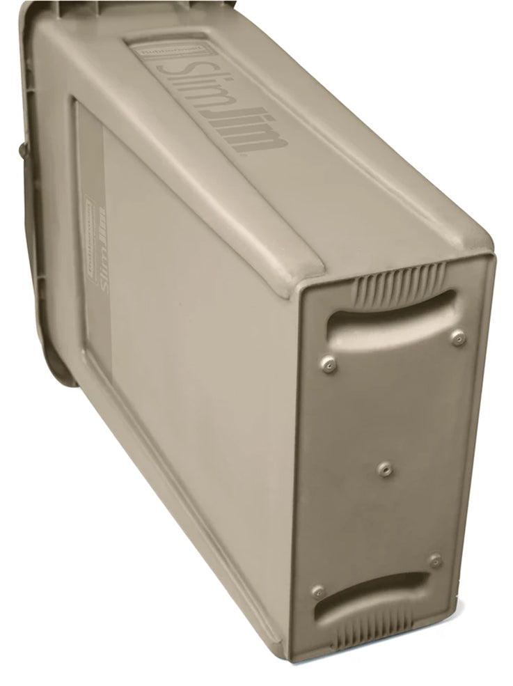Rubbermaid FG354060BEIG Vented Slim Jim Rectangular Waste Container / Trash Can 23 Gal. - Beige