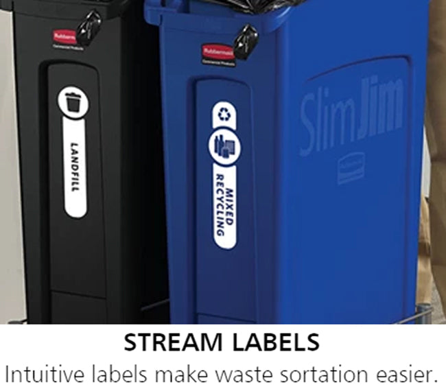 Rubbermaid FG354060BEIG Vented Slim Jim Rectangular Waste Container / Trash Can 23 Gal. - Beige