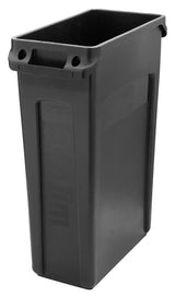 Rubbermaid FG354060BLA Vented Slim Jim Rectangular Waste Container / Trash Can 23 Gal. - Black