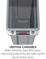 Rubbermaid FG354060GRAY Vented Slim Jim Rectangular Waste Container / Trash Can 23 Gal. - Gray