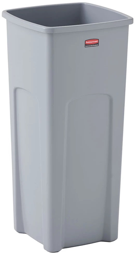 Rubbermaid FG356988GRAY Untouchable Square Container / Trash Can 23 Gal. - Gray