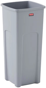 Rubbermaid FG356988GRAY Untouchable Square Container / Trash Can 23 Gal. - Gray