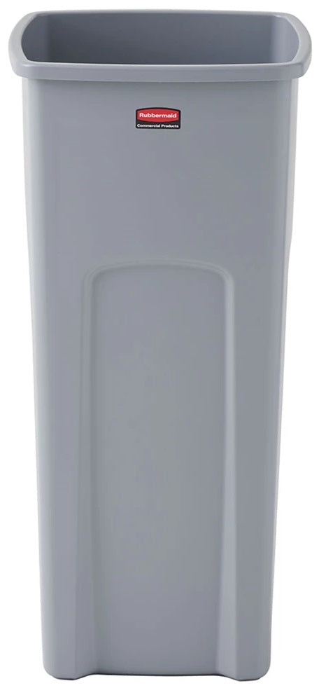 Rubbermaid FG356988GRAY Untouchable Square Container / Trash Can 23 Gal. - Gray