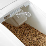 Rubbermaid FG360088WHT ProSave Mobile Slant Front Ingredient Bin with Sliding Hinged Lid & 32 oz Scoop - 400 cup/cap