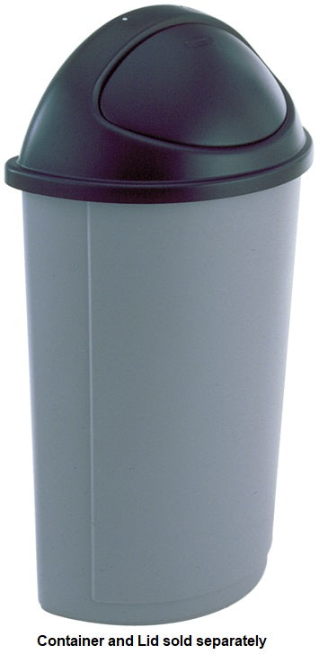 Rubbermaid FG362000BLA Untouchable Swing-Top Half-Round Lid for 21-Gallon Containers - Black - 4/Case