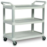 Rubbermaid FG409100OWHT Xtra 3 Shelf  Utility Cart / Bus Cart 40" x 20" x 37"H - White - 300 lb. Capacity