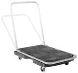 Rubbermaid FG440000BLA Triple Trolley Single 3-Position Straight Handle Utility Platform Truck 32-1/2" x 20-1/2" - Black - 250 lb. Capacity