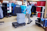 Rubbermaid FG440000BLA Triple Trolley Single 3-Position Straight Handle Utility Platform Truck 32-1/2" x 20-1/2" - Black - 250 lb. Capacity