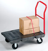 Rubbermaid FG440300BLA Single Handle Heavy-Duty Platform Truck with Tie Downs 36" x 24" - Black - 1000 lb. Capacity