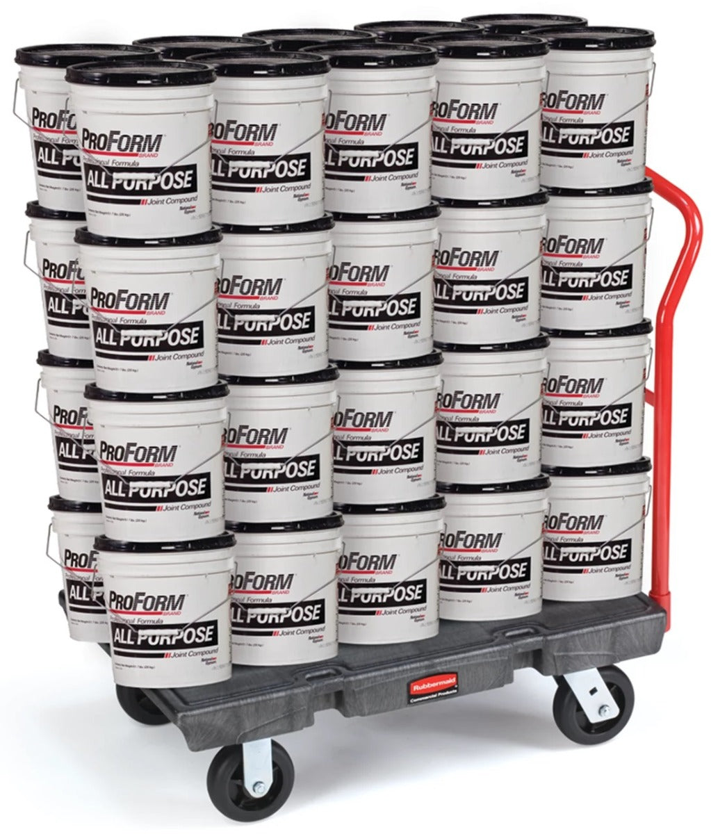 Rubbermaid FG440300BLA Single Handle Heavy-Duty Platform Truck with Tie Downs 36" x 24" - Black - 1000 lb. Capacity