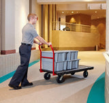 Rubbermaid FG443600BLA Single Handle Heavy-Duty Platform Truck with Tie Downs 48" x 24" - Black - 2000 lb. Capacity