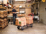 Rubbermaid FG443600BLA Single Handle Heavy-Duty Platform Truck with Tie Downs 48" x 24" - Black - 2000 lb. Capacity