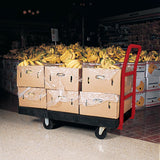 Rubbermaid FG446600BLA Single Handle Heavy-Duty Platform Truck with Tie Downs 60" x 30" - Black - 2000 lb. Capacity