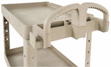 Rubbermaid FG450088BEIG Small Size (2) Lipped Shelf Utility Cart with Ergonomic Handle 39"L x 17-7/8"D x 33-1/4"H - Beige - 500 lb. capacity