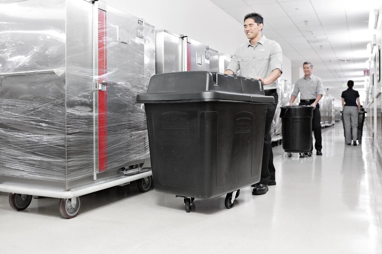 Rubbermaid FG461300BLA Hinged Dome Cube/Utility Truck Lid 43-1/8"L x 27-1/2"W x 8-1/2"H - Black - for 4612 12 Cu. Ft. Cube Trucks & 4712 Heavy Duty Utility Trucks