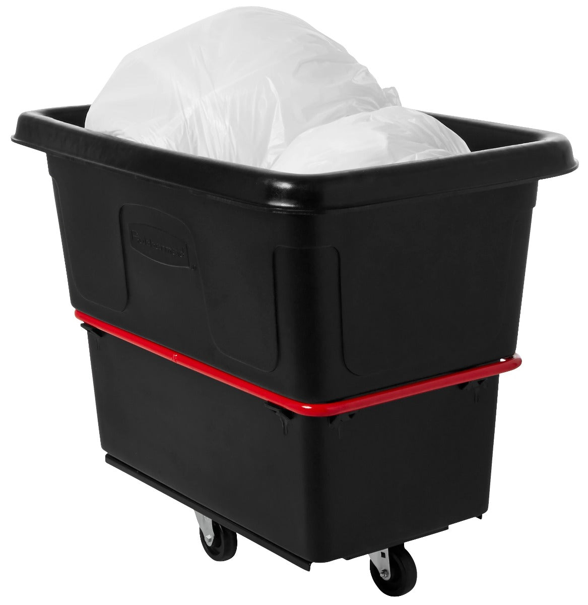 Rubbermaid FG472700BLA Open Top Heavy-Duty Utility Cube Truck / Trash Cart 43-1/4"L x 28"W x 33-7/8"H - Black - 12 cu. ft. (800 lb. Capacity)