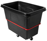 Rubbermaid FG472700BLA Open Top Heavy-Duty Utility Cube Truck / Trash Cart 43-1/4"L x 28"W x 33-7/8"H - Black - 12 cu. ft. (800 lb. Capacity)
