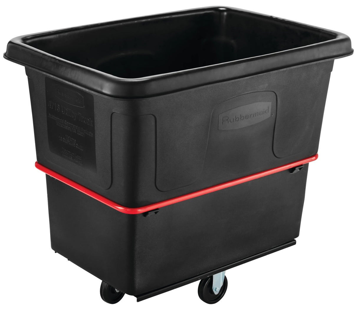 Rubbermaid FG471600BLA Open Top Utility Cube Truck / Trash Cart 44-3/8"L x 31"W x 38-1/4"H - Black - 16 cu. ft. (1000 lb. Capacity)