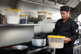 Rubbermaid FG572500YEL Polyethylene Round Food Storage Container Lid for 6-8 qt. - Yellow