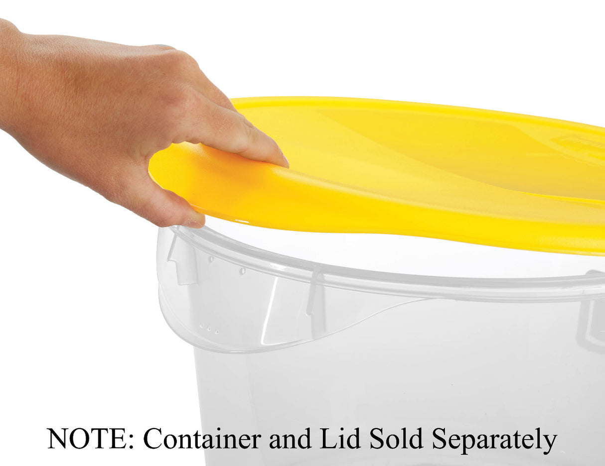 Rubbermaid FG572500YEL Polyethylene Round Food Storage Container Lid for 6-8 qt. - Yellow