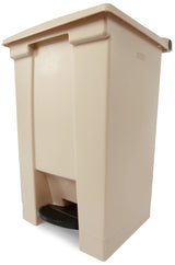 Rubbermaid FG614400BEIG Plastic Rectangular Front Step-On Container / Trash Can 12 Gal. - Beige