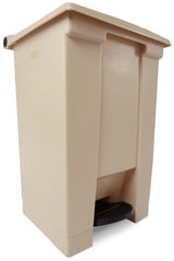 Rubbermaid FG614400BEIG Plastic Rectangular Front Step-On Container / Trash Can 12 Gal. - Beige