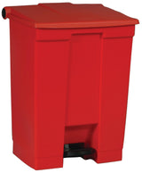 Rubbermaid FG614500RED Plastic Rectangular Front Step-On Container / Trash Can 18 Gal. - Red