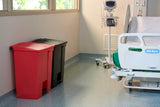 Rubbermaid FG614500RED Plastic Rectangular Front Step-On Container / Trash Can 18 Gal. - Red