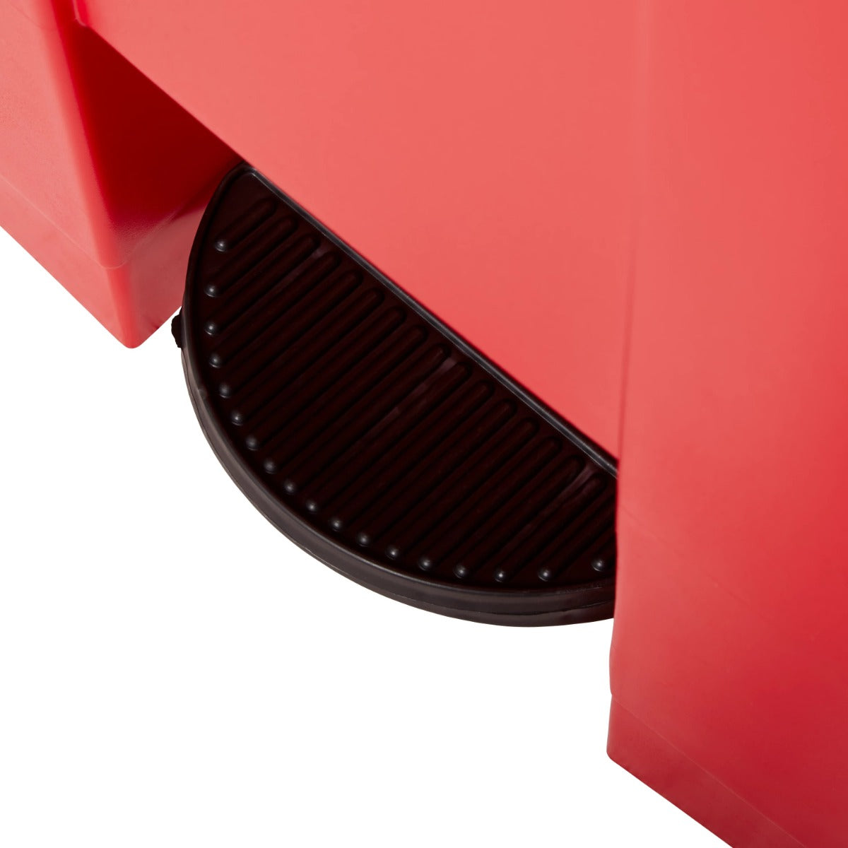 Rubbermaid FG614500RED Plastic Rectangular Front Step-On Container / Trash Can 18 Gal. - Red