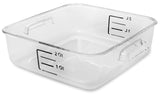 Rubbermaid FG630200CLR Space Saving Polycarbonate Square Food Storage Container 2 Qt. - Clear