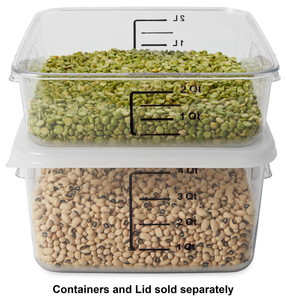 Rubbermaid FG630200CLR Space Saving Polycarbonate Square Food Storage Container 2 Qt. - Clear