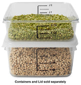 Rubbermaid FG630200CLR Space Saving Polycarbonate Square Food Storage Container 2 Qt. - Clear