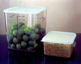 Rubbermaid FG631800CLR Space Saving Plastic Square Food Storage Container with Liter and Qt Graduations 18 Qt. - Clear