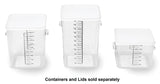 Rubbermaid FG631800CLR Space Saving Plastic Square Food Storage Container with Liter and Qt Graduations 18 Qt. - Clear
