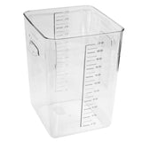 Rubbermaid FG632200CLR Plastic Space-Saving Square Food Storage Container with Liter and Qt. Gradations 22 qt. - Clear