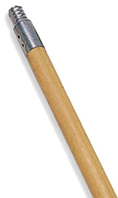 Rubbermaid FG636400LAC Metal Tip Threaded Wood Broom Handle 60" - Natural Lacquered