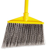 Rubbermaid FG637500GRAY Angled Broom with Gray Flagged Bristles and Vinyl Coated Metal Handle 56"