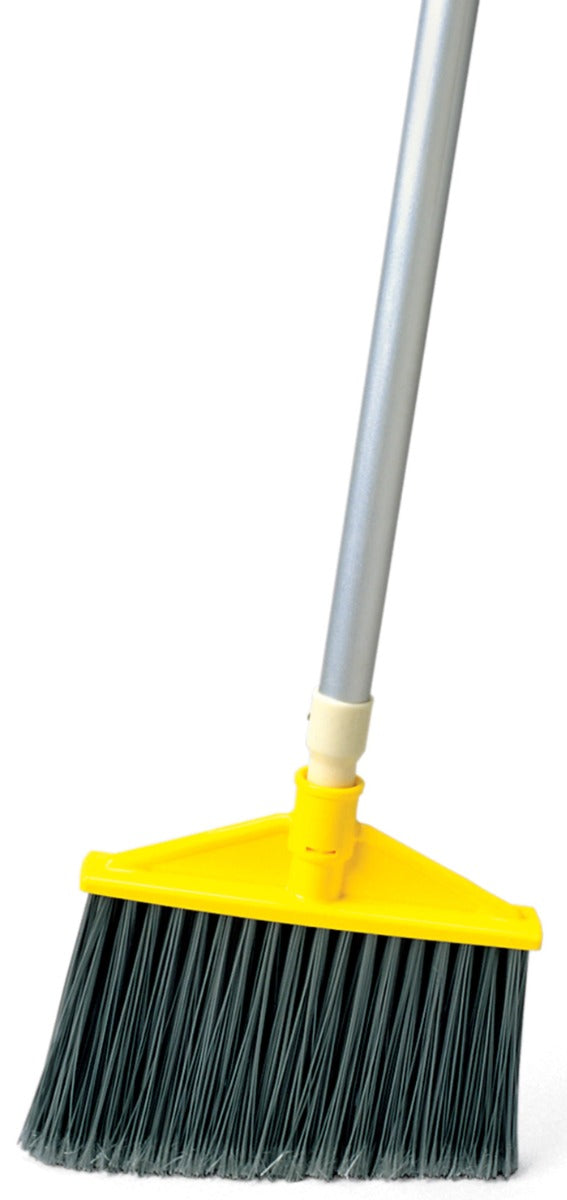 Rubbermaid FG638500GRAY Angled Broom with Gray Flagged Bristles and Aluminum Handle 56"