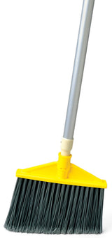 Rubbermaid FG638500GRAY Angled Broom with Gray Flagged Bristles and Aluminum Handle 56"