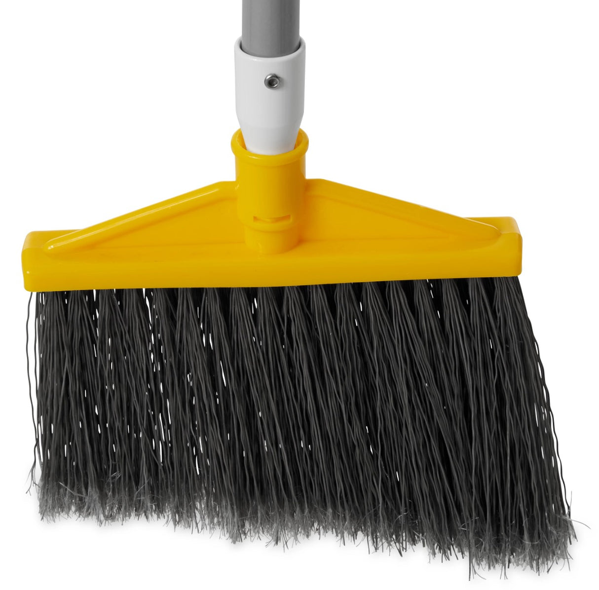 Rubbermaid FG638500GRAY Angled Broom with Gray Flagged Bristles and Aluminum Handle 56"