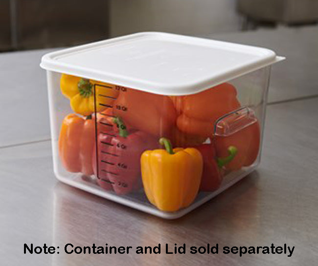 Rubbermaid FG652300WHT Space Saving Square Food Storage Container Lid 12-22 Qt. - White