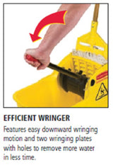 Rubbermaid FG738000YEL Tandem One-Piece Mop Bucket & Wringer Combo 31 Qt. - Yellow