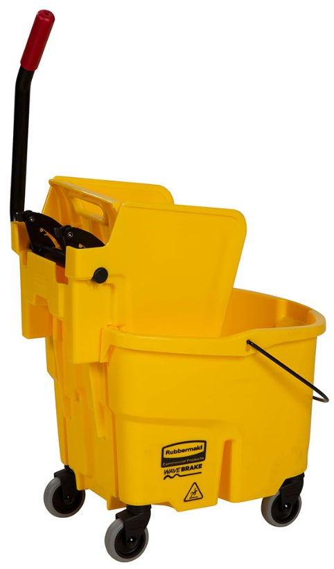 Rubbermaid FG748000YEL WaveBrake Mop Bucket with Side-Press Wringer 26 qt. - Yellow