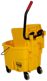 Rubbermaid FG748000YEL WaveBrake Mop Bucket with Side-Press Wringer 26 qt. - Yellow