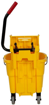 Rubbermaid FG748000YEL WaveBrake Mop Bucket with Side-Press Wringer 26 qt. - Yellow