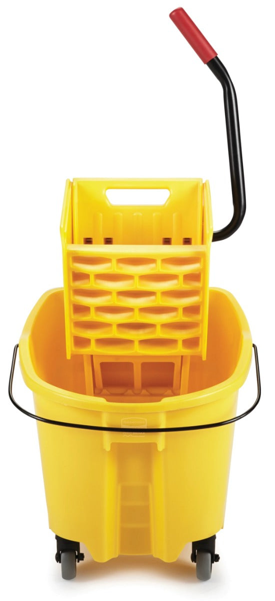 Rubbermaid FG748000YEL WaveBrake Mop Bucket with Side-Press Wringer 26 qt. - Yellow