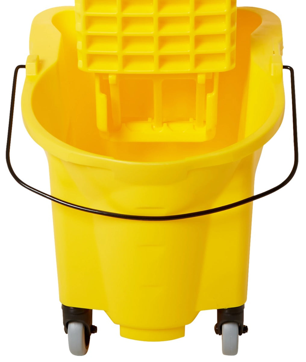 Rubbermaid FG748000YEL WaveBrake Mop Bucket with Side-Press Wringer 26 qt. - Yellow