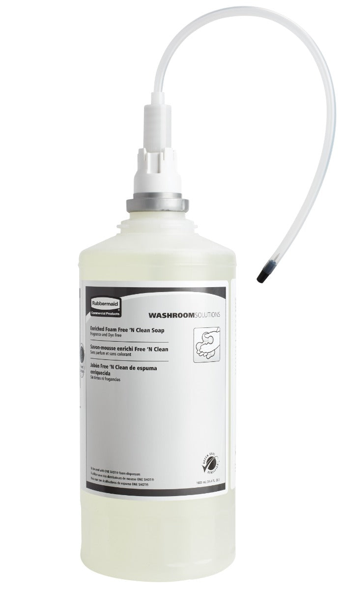 Rubbermaid FG750390 TC OneShot Free n' Clean Foam Hand Soap Refill 1,600 ml - Fragrance Free - for OneShot Dispensers - 4/Case