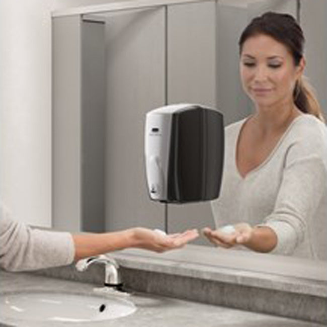 Rubbermaid FG750411 TC AutoFoam Wall Mount Touch-Free Soap Dispenser 1100 ml - Black/Chrome